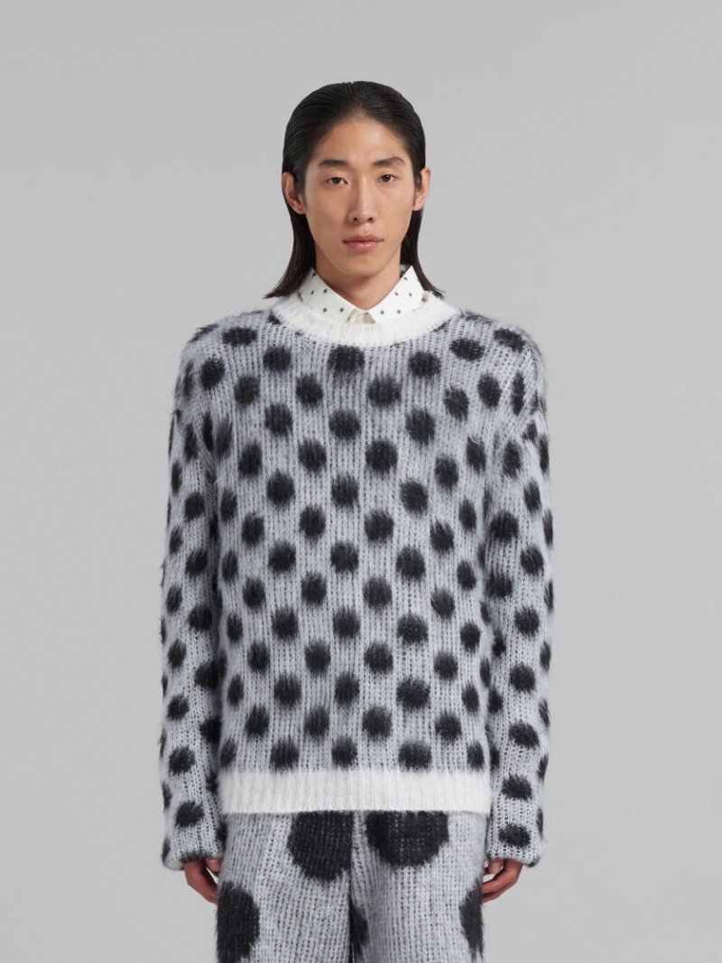 Marni Mohair Jumper With Polka Dots Blancos | QMXUV83088