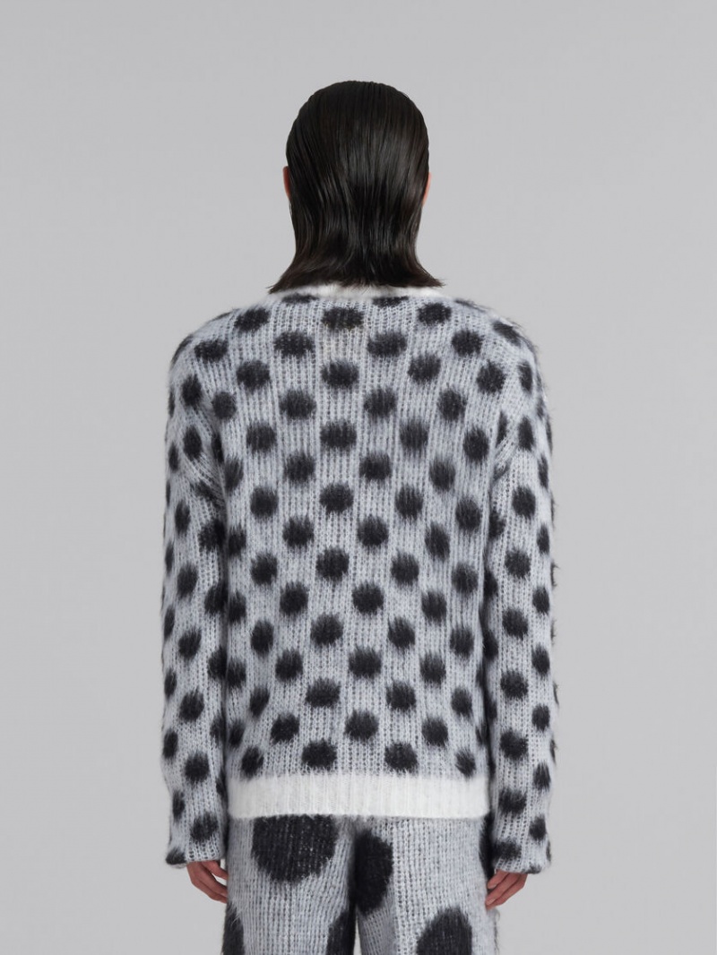 Marni Mohair Jumper With Polka Dots Blancos | QMXUV83088