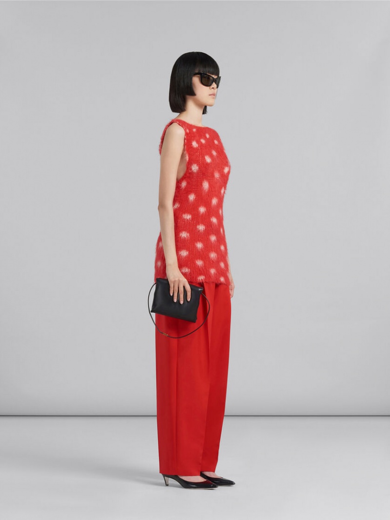 Marni Mohair Sin Manga Jumper With Polka Dots Rojos | UMXTG12326