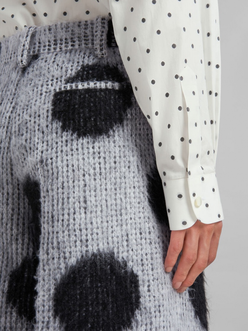 Marni Mohair Trousers With Maxi Polka Dots Blancos | MXZDE50161