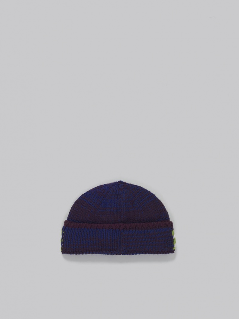 Marni Mouliné Beanie With A Rayas Logo Azules | SMXVO98899