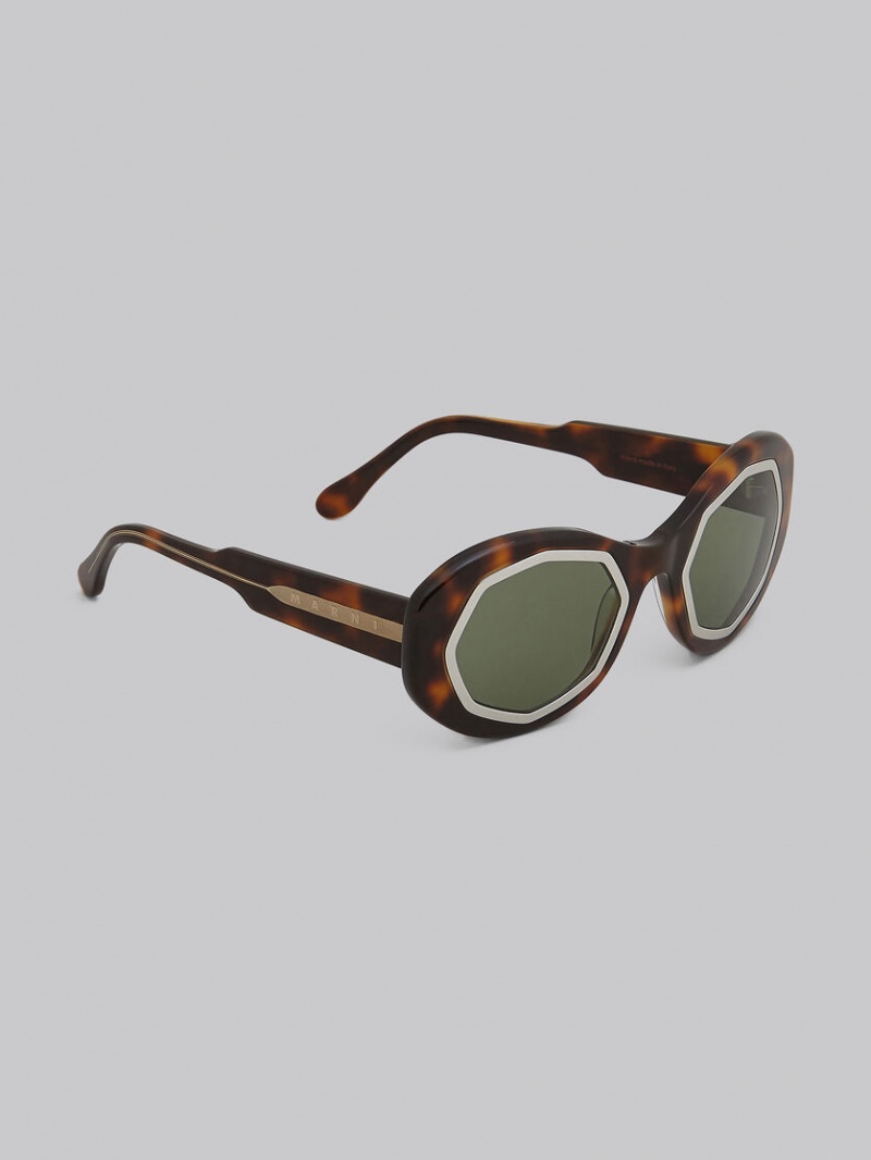 Marni Mount Brumo Acetate Marrom Verdes | FMXUI22952