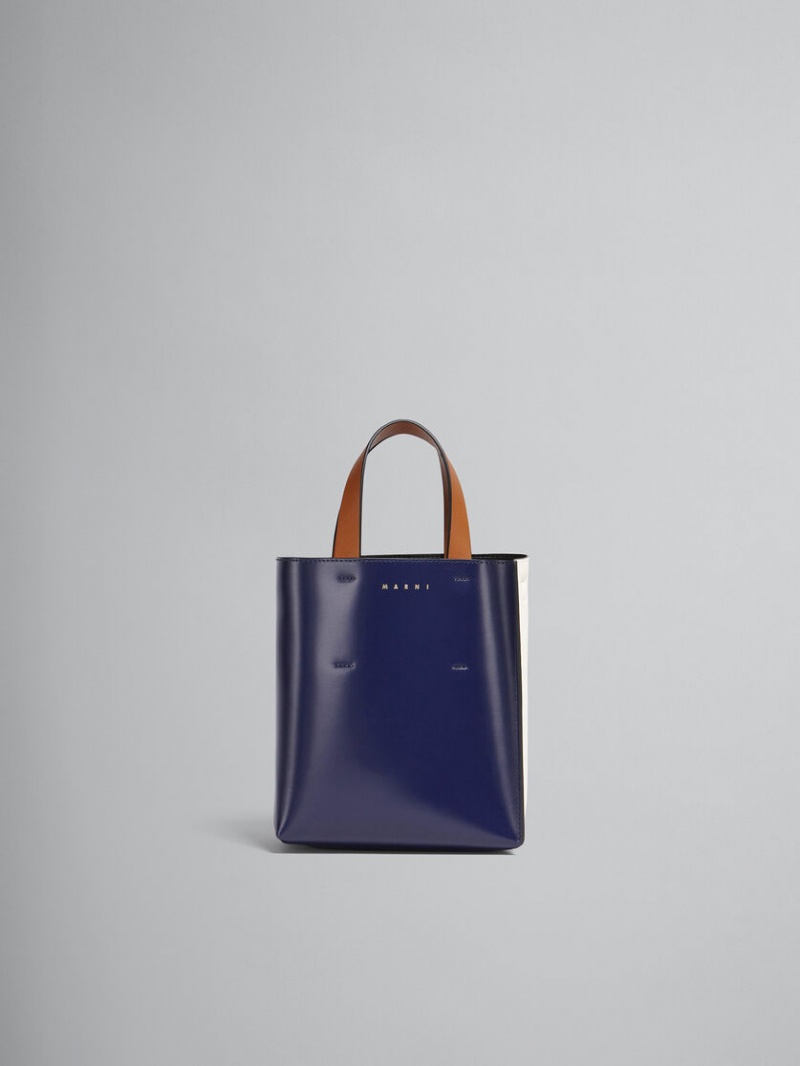 Marni Museo Mini Bag Cuero Azules Blancos | MXJBT53168