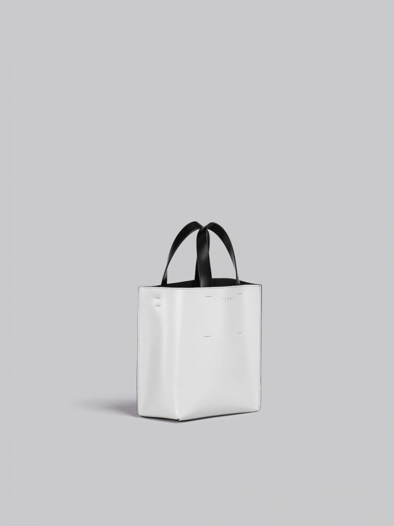 Marni Museo Mini Bag Cuero Blancos Negros | PMXER71523