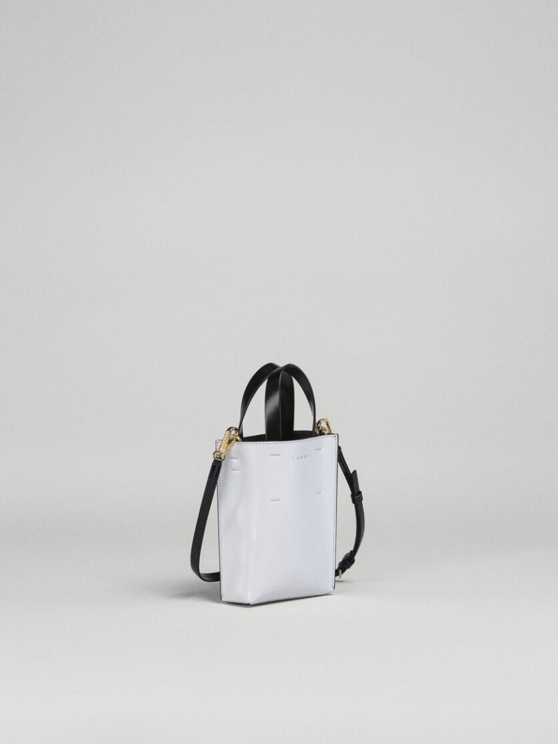 Marni Museo Nano Bag Cuero Blancos Negros | XMXBH31160