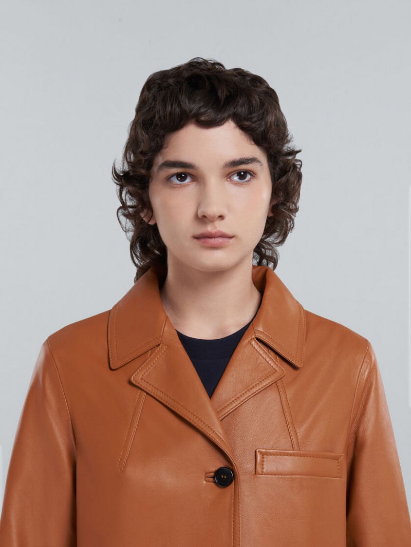 Marni Nappa Cuero Jacket Marrom | SMXVO22607