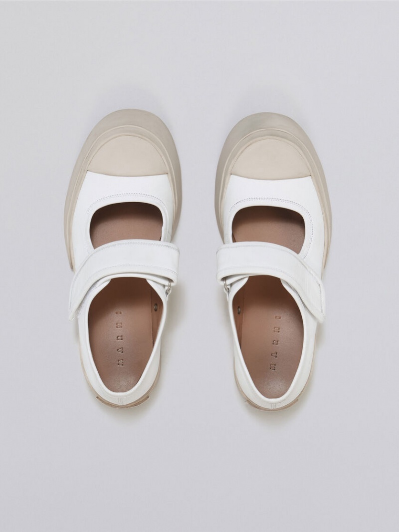 Marni Nappa Cuero Mary Jane Sneaker Blancos | UMXTG50074