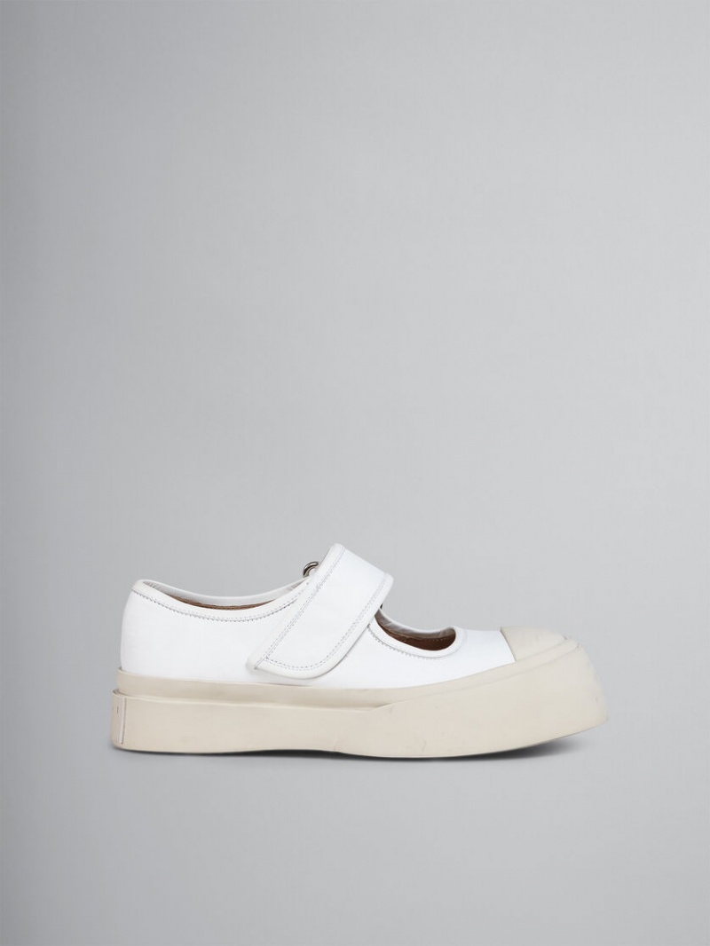 Marni Nappa Cuero Mary Jane Sneaker Blancos | UMXTG50074