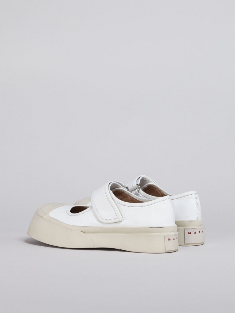 Marni Nappa Cuero Mary Jane Sneaker Blancos | AMXWC89298