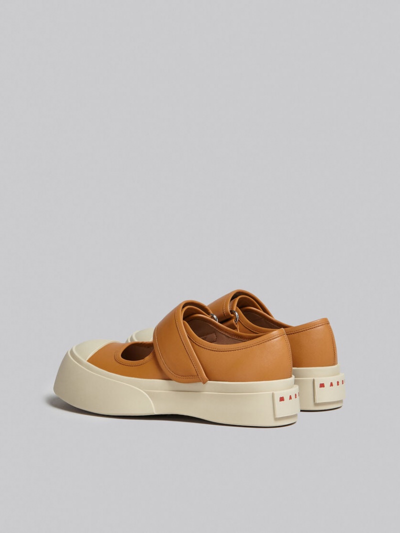 Marni Nappa Cuero Mary Jane Sneaker Marrom | MXZDE87914