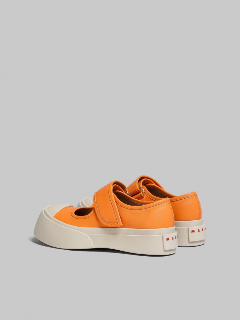 Marni Nappa Cuero Mary Jane Sneaker Naranjas | DMXKV31246