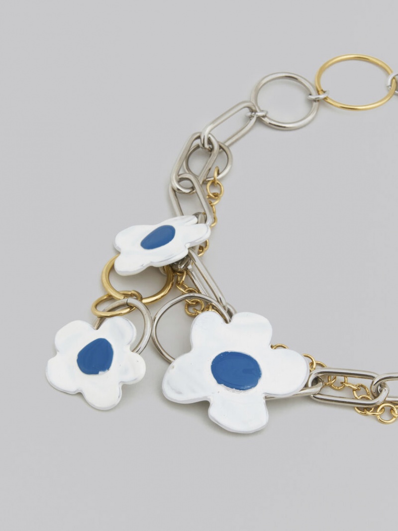 Marni Necklace With Flowers Blancos | BMXSO21455