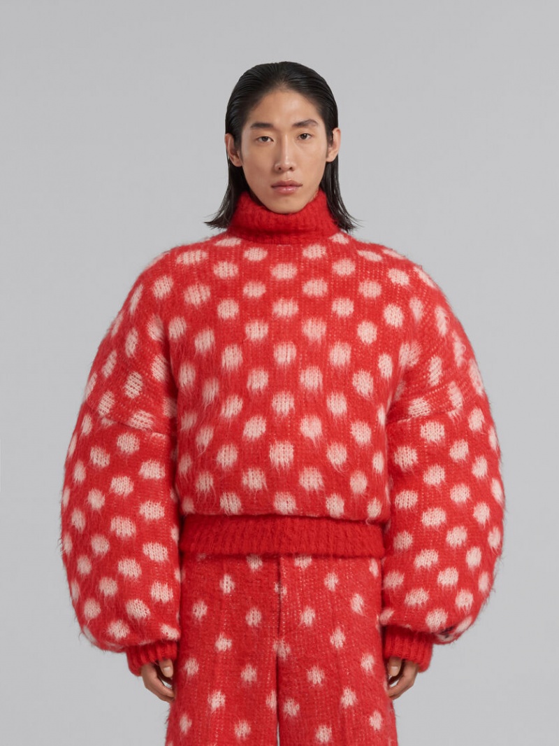 Marni Puffy Mohair Jumper With Polka Dots Rojos | MXNZX23440