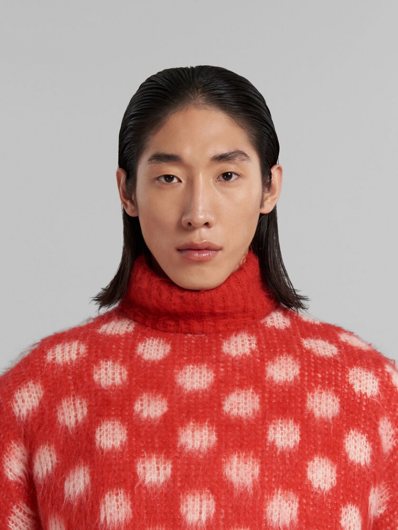 Marni Puffy Mohair Jumper With Polka Dots Rojos | MXNZX23440