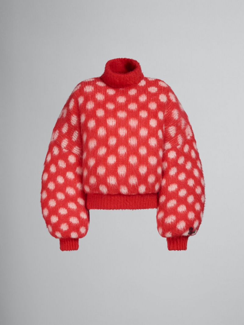 Marni Puffy Mohair Jumper With Polka Dots Rojos | MXNZX23440