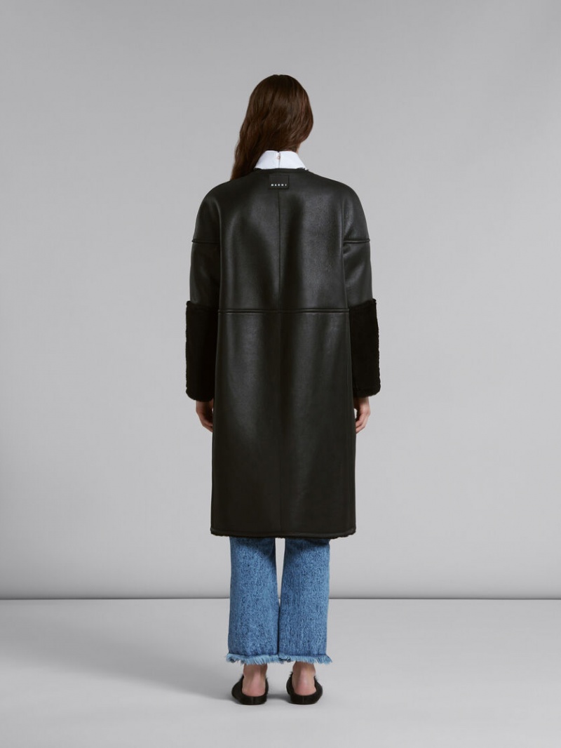 Marni Reversible Shearling Coat Negros | XMXBH33850