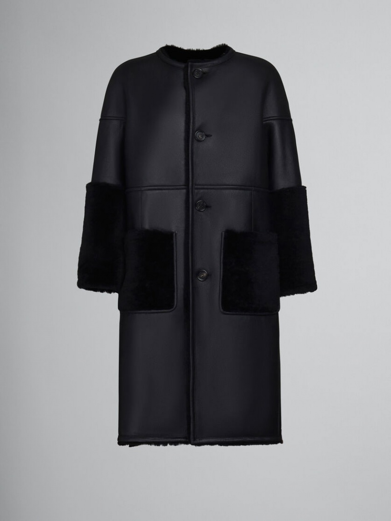 Marni Reversible Shearling Coat Negros | XMXBH33850