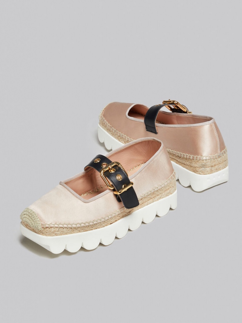 Marni Satin Petal Espadrillas Rosas | MXEAH26708