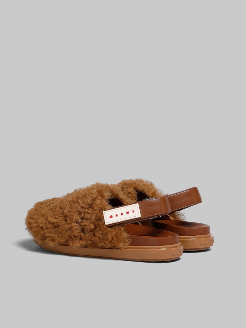 Marni Shearling Sabot Marrom | LMXSX69753