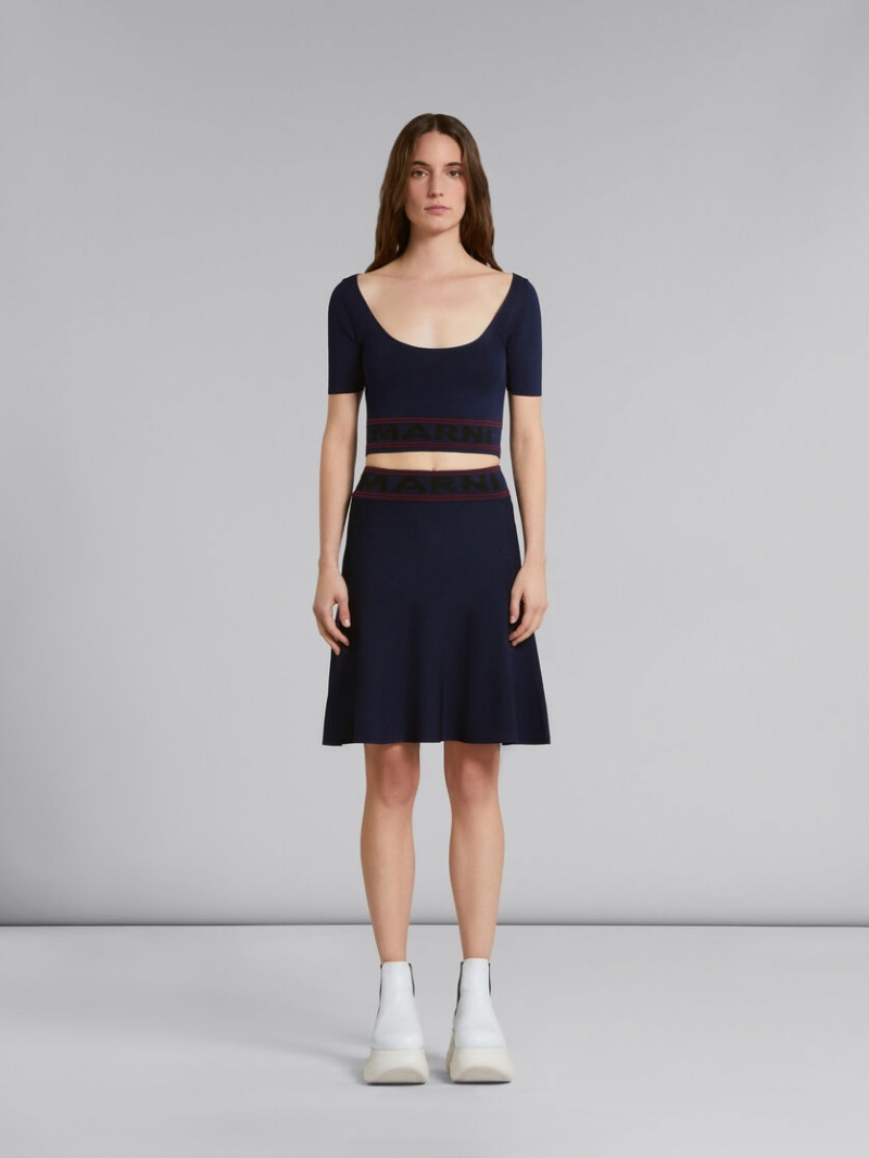 Marni Skirt With Logo Cintura Azules | LMXTR92058