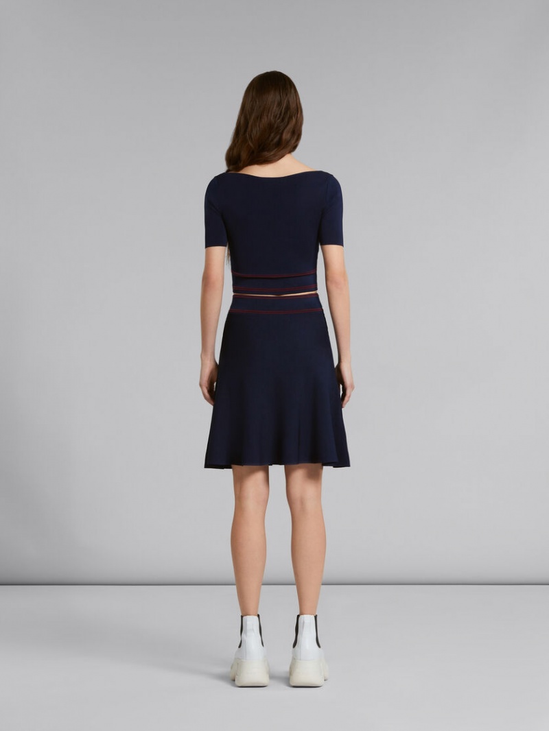 Marni Skirt With Logo Cintura Azules | LMXTR92058