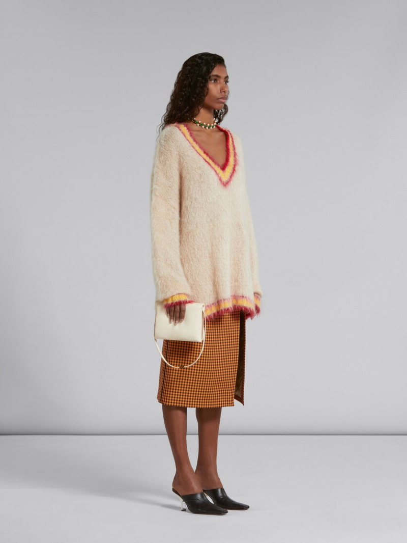 Marni Tan Mohair Jumper With A Rayas Trims Marrom | XMXGW75528