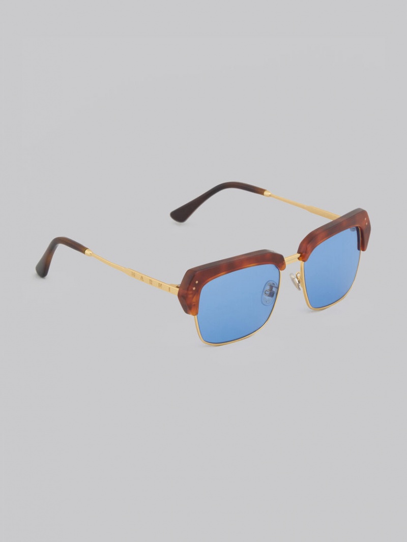 Marni Three Gorges Metal And Acetate Azules | MXZDE50110