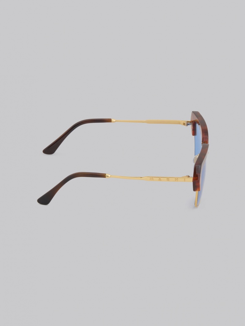 Marni Three Gorges Metal And Acetate Azules | MXZDE50110