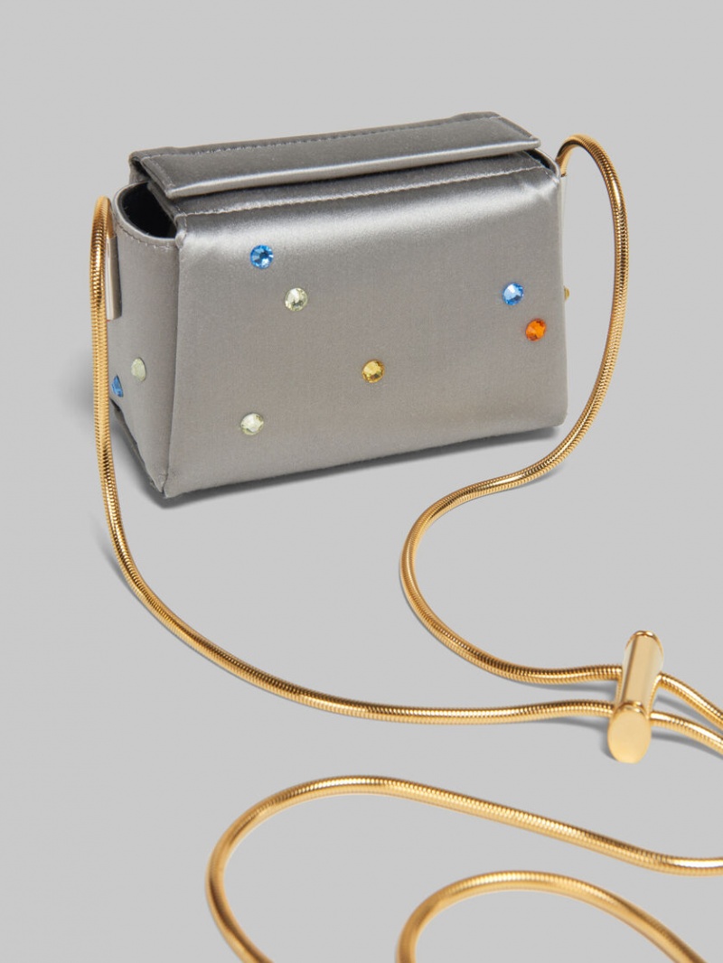 Marni Toggle Mini Bag Satin Grises | AMXDF36967