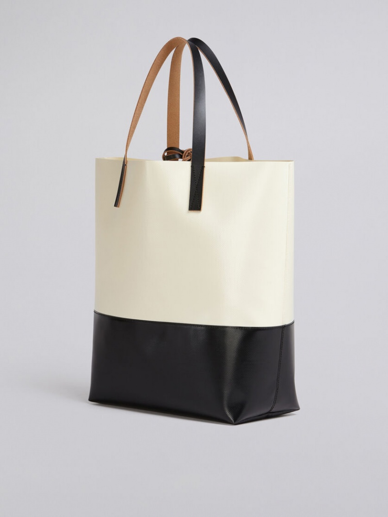 Marni Tribeca Shopping Bag Blancos Negros | MMXFT53172