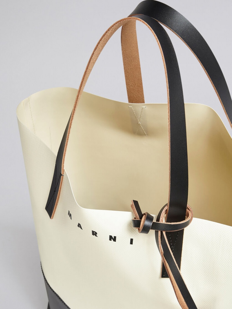 Marni Tribeca Shopping Bag Blancos Negros | MMXFT53172