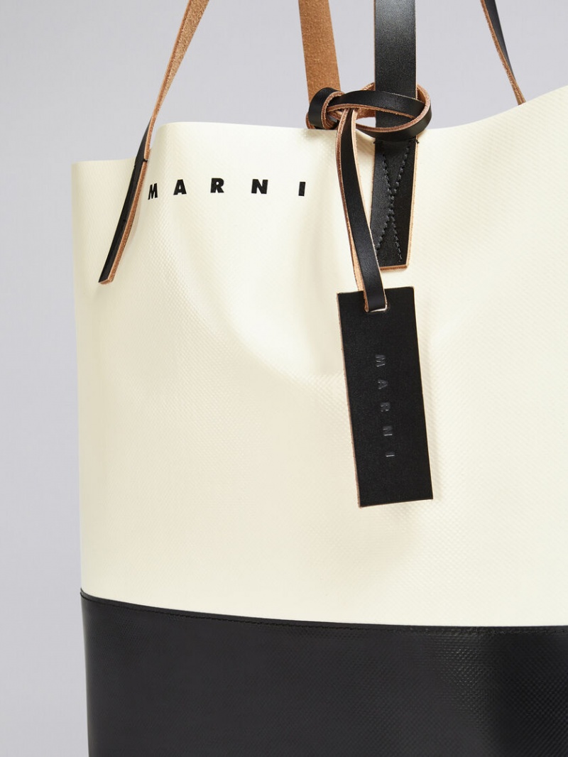 Marni Tribeca Shopping Bag Blancos Negros | MMXFT53172