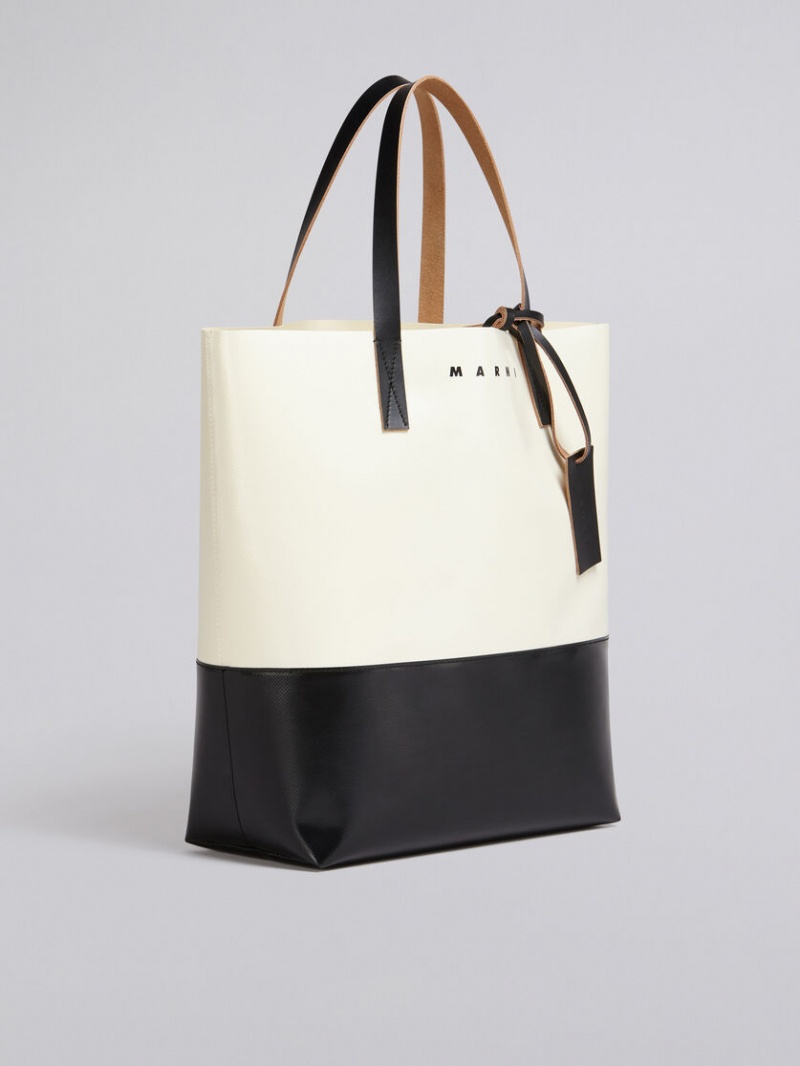 Marni Tribeca Shopping Bag Blancos Negros | MMXFT53172