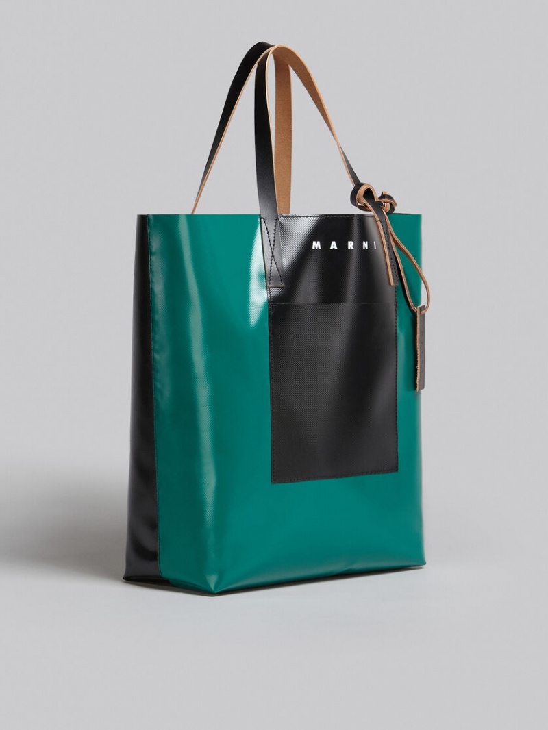 Marni Tribeca Shopping Bag Verdes Negros | ZMXNQ93916