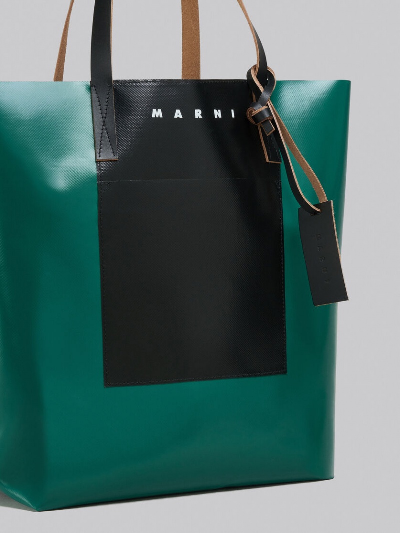 Marni Tribeca Shopping Bag Verdes Negros | ZMXNQ93916