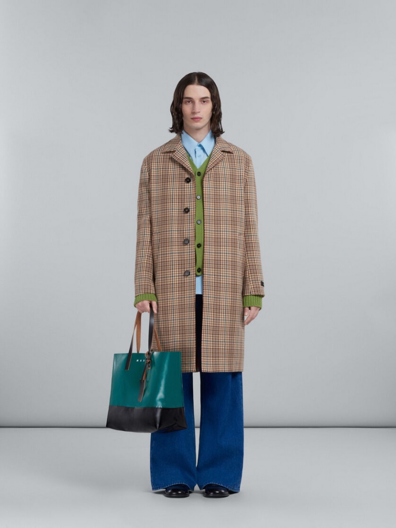 Marni Tribeca Shopping Bag Verdes Negros | UMXTG47840