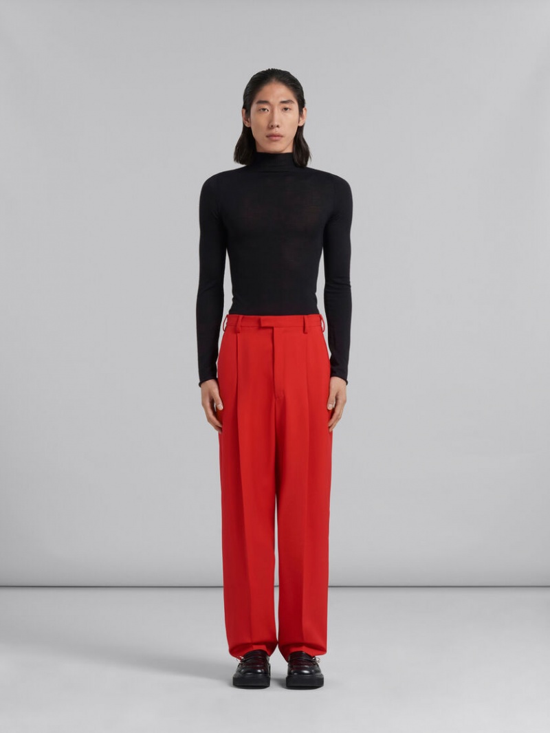 Marni Tropical Lana Tailored Trousers Rojos | MXXBR87488