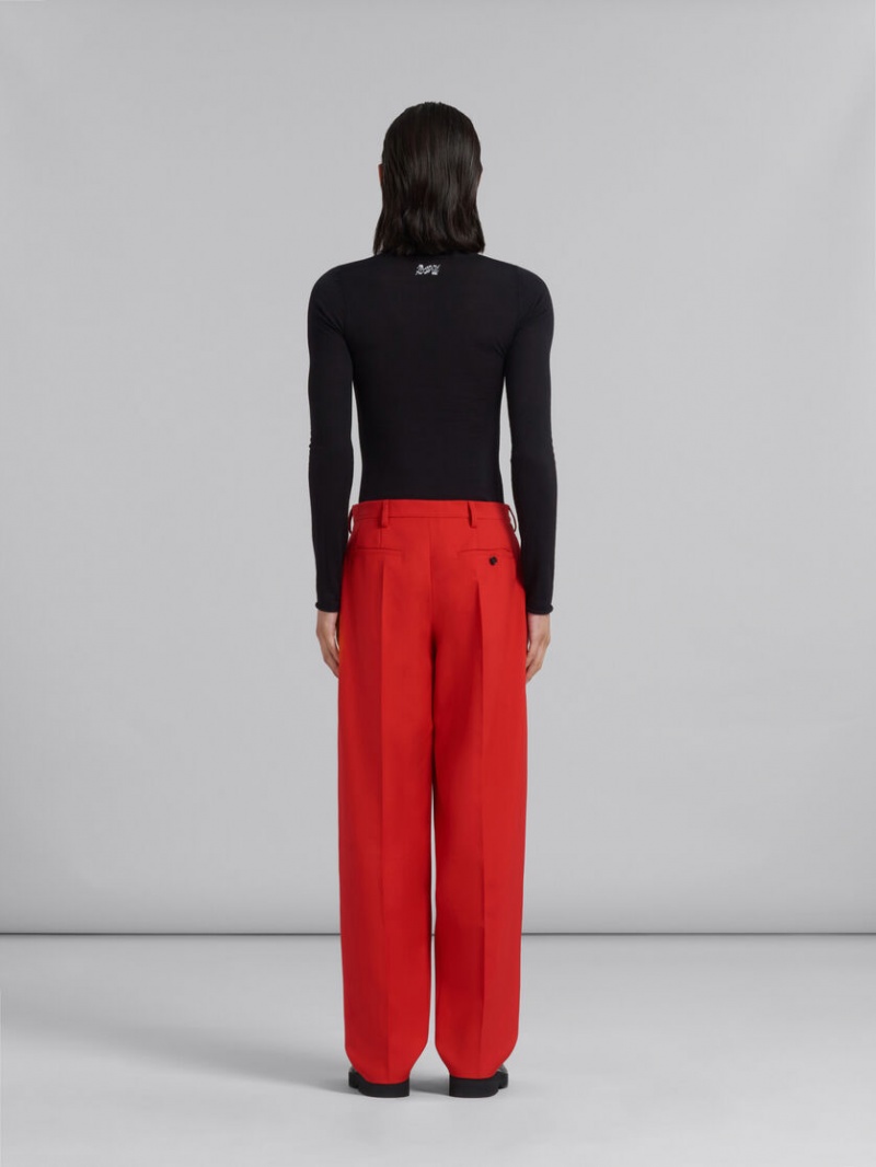 Marni Tropical Lana Tailored Trousers Rojos | MXXBR87488