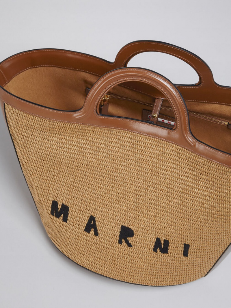 Marni Tropicalia Large Bag Cuero And Raffia Marrom | SMXVO74265