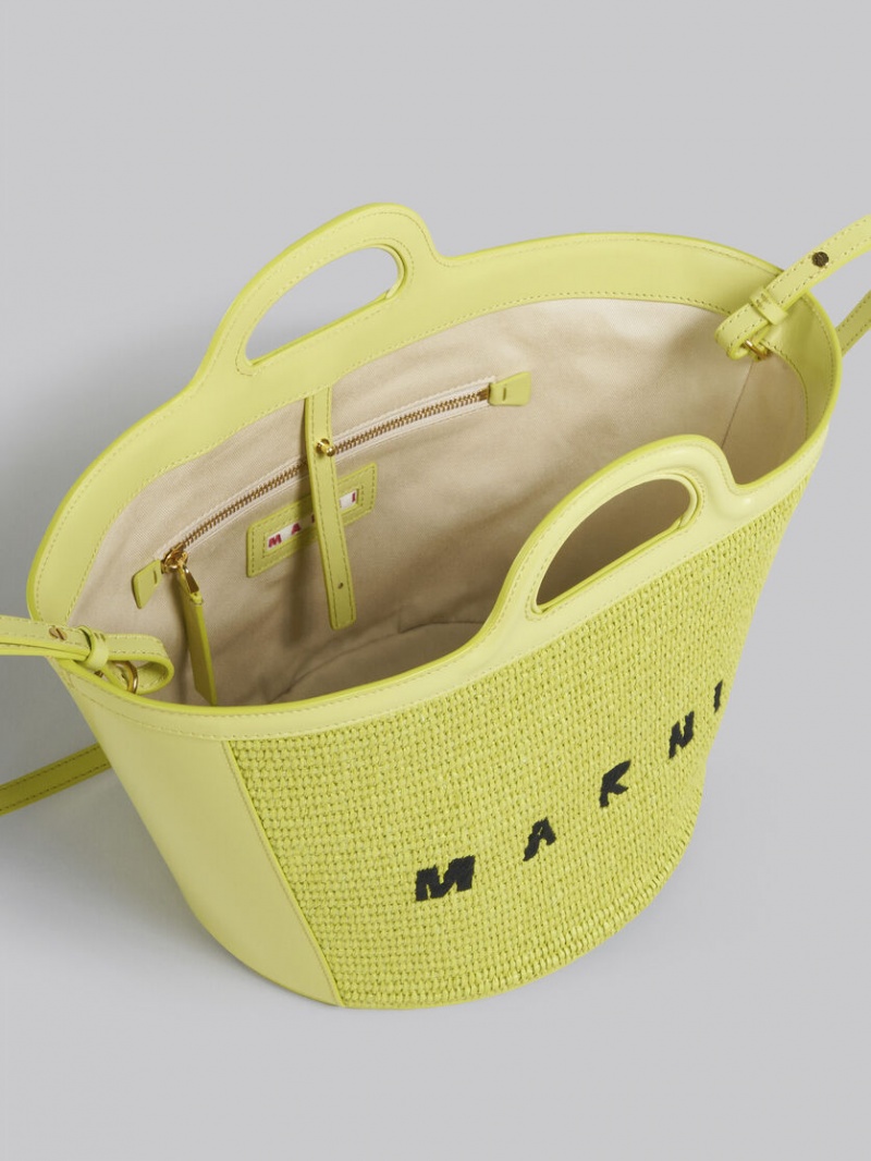 Marni Tropicalia Small Bag Cuero And Raffia Amarillos | EMXHC18961