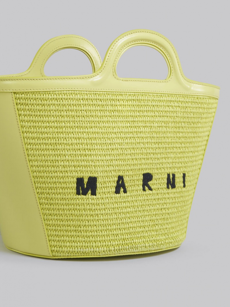 Marni Tropicalia Small Bag Cuero And Raffia Amarillos | EMXHC18961