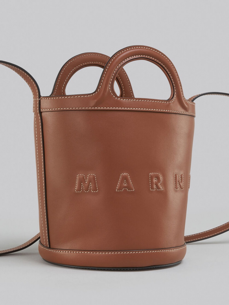 Marni Tropicalia Small Bucket Bag Cuero Marrom | MXIIZ67172