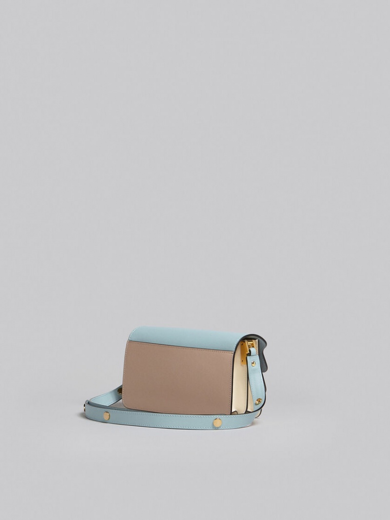 Marni Trunk Bag E/W Cuero Azules Claro Beige | PMXER38069