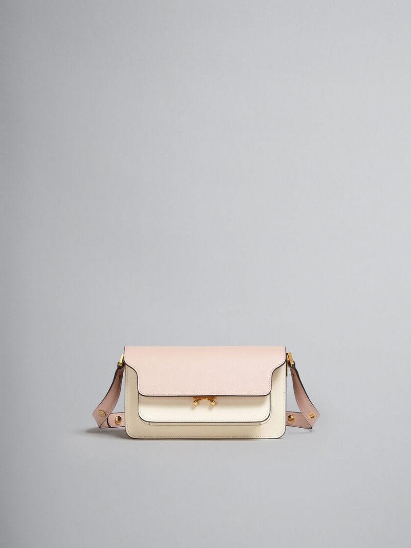 Marni Trunk Bag E/W Cuero Rosas Blancos | MXDFL82323