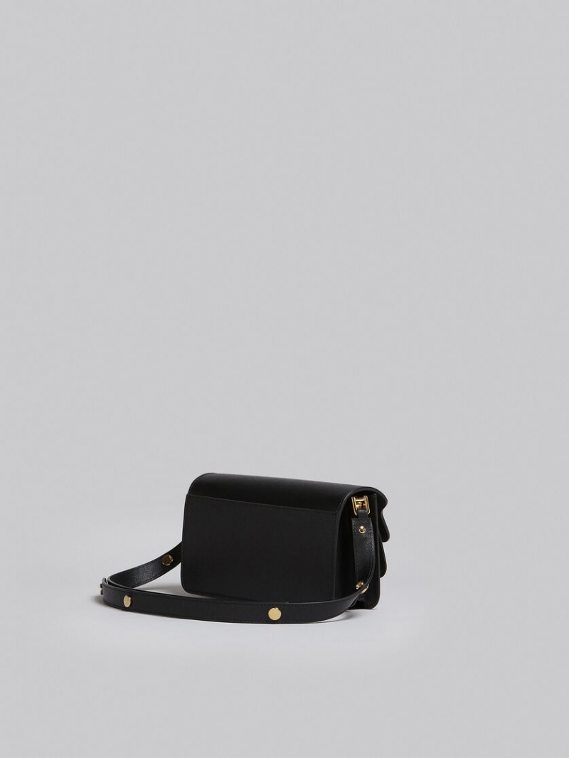 Marni Trunk Bag E/W Saffiano Cuero Negros | YMXGT89033