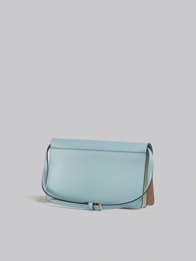 Marni Trunk Clutch Cuero Azules Claro Beige Blancos | AMXDF49025