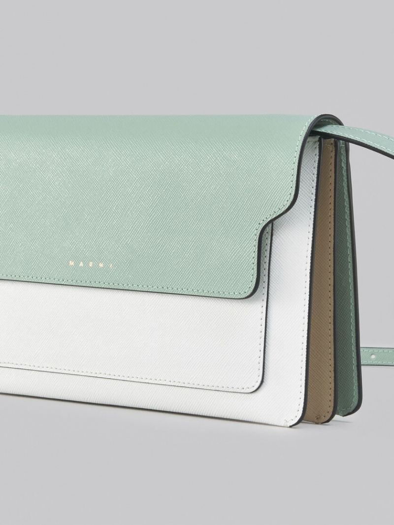 Marni Trunk Clutch Cuero Verdes Claro Blancos Marrom | BMXSD85254