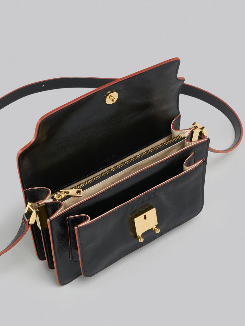 Marni Trunk Soft Bag E/W Cuero Negros | PMXQX31698