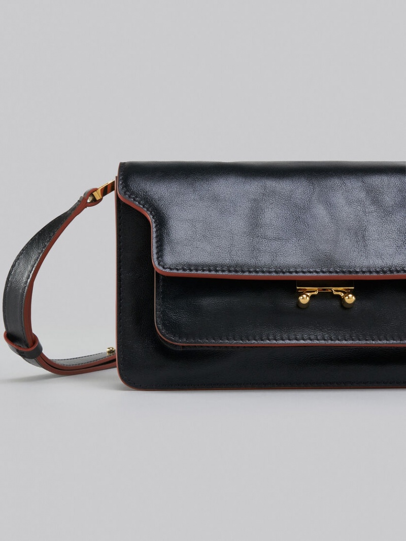 Marni Trunk Soft Bag E/W Cuero Negros | PMXQX31698