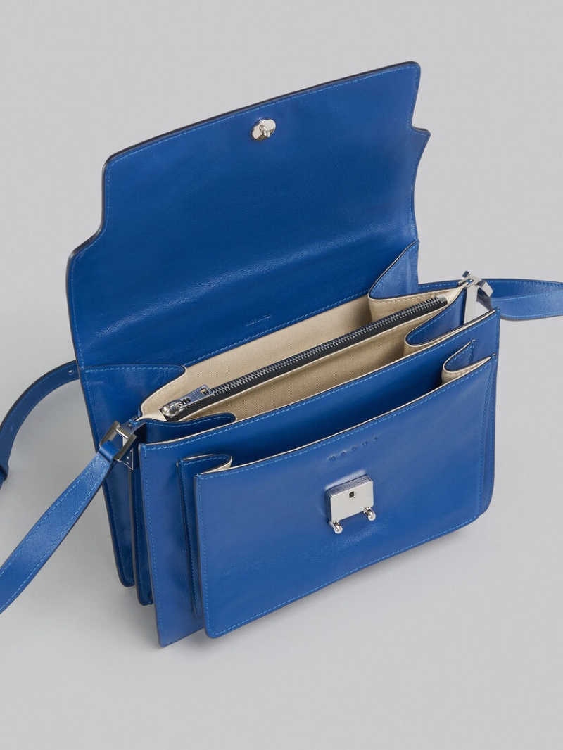 Marni Trunk Soft Large Bag Cuero Azules | MXZDE72514